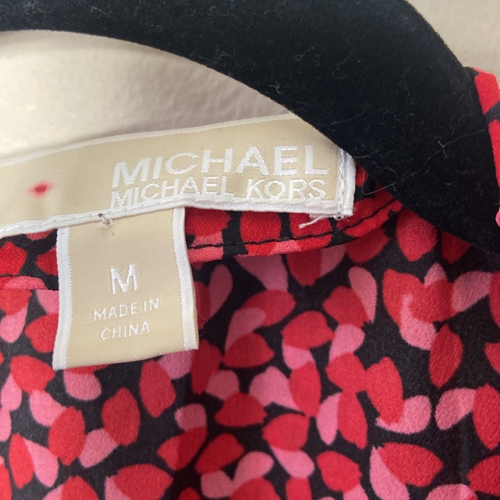 Michael Kors Petal Crepe Ruffled Wrap Dress Long maxi Women's Medium Pink Red - Picture 6 of 8